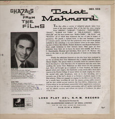 Talat Mahmood - Ghazals Indian Vinyl LP