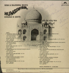 Humsafar Ghazals and Geets - Ghazals Bollywood Vinyl LP