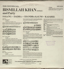Bismillah Khan - Classical Bollywood Vinyl LP