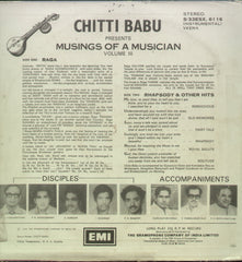 Chitti Babu Presents Musings Of A Musician Vol 3 - Instrumental Bollywood Vinyl LP