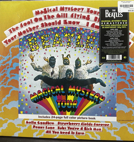 The Beatles Magical Mystery Tour 180g vinyl LP front cover with hype sticker