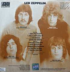 Led Zeppelin I LP back cover with tracklist and credits