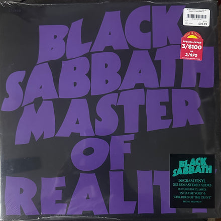 Black Sabbath Master Of Reality 180g vinyl LP front cover
