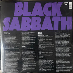 Black Sabbath Master Of Reality vinyl LP back cover with tracklist and lyrics