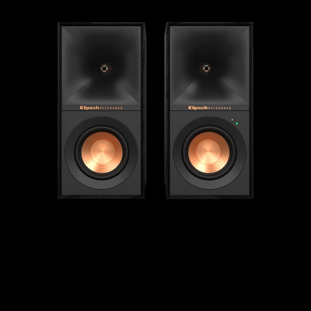 Klipsch R-40PM Powered Bookshelf Speakers with Built-in Phono Stage