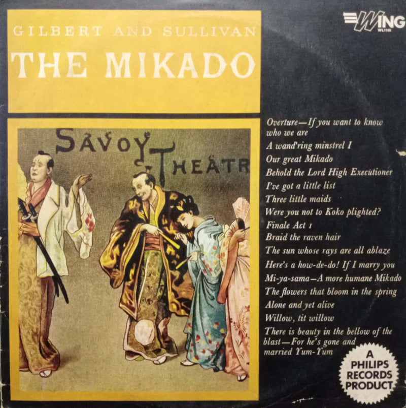 Gilbert And Sullivan The Mikado — LP vinyl record cover