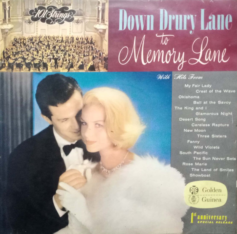 Down Drury Lane To Memory Lane 101 Strings — LP vinyl record cover