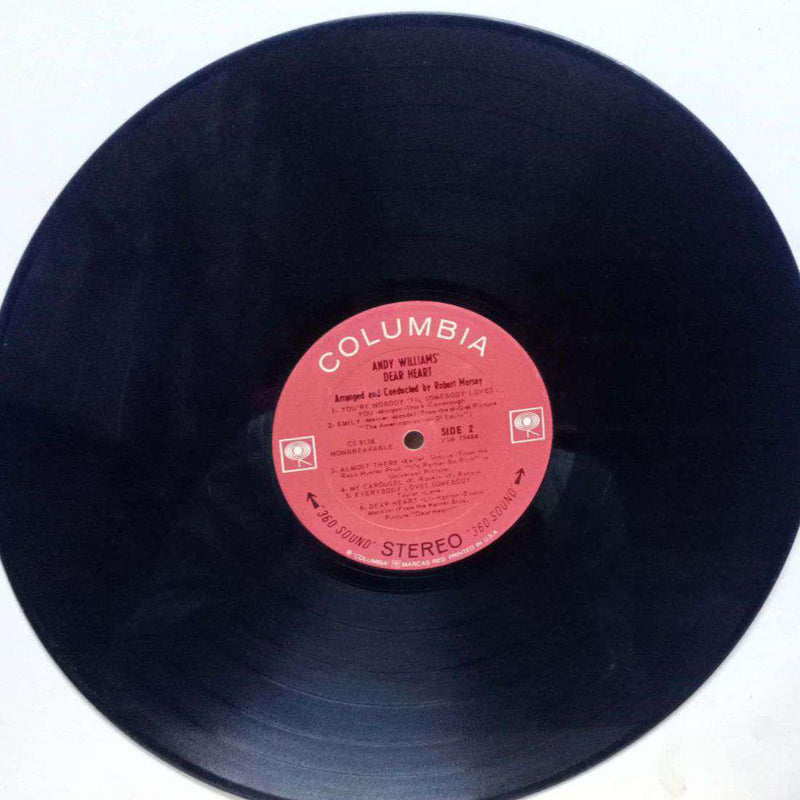 Andy Williams Dear Heart — LP vinyl record cover