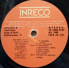 SONGS OF GOD'S RIGHTEOUSNESS - 1 - TAMIL VIMYL LP - NO SLEEVE