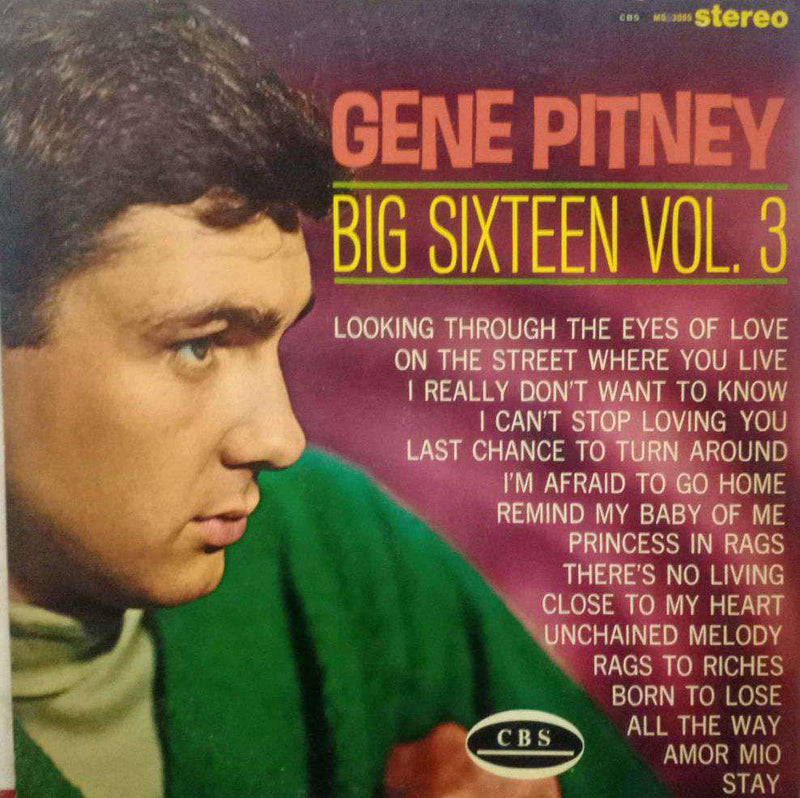 Gene Pitney Big Sixteen Vol Three — LP vinyl record cover