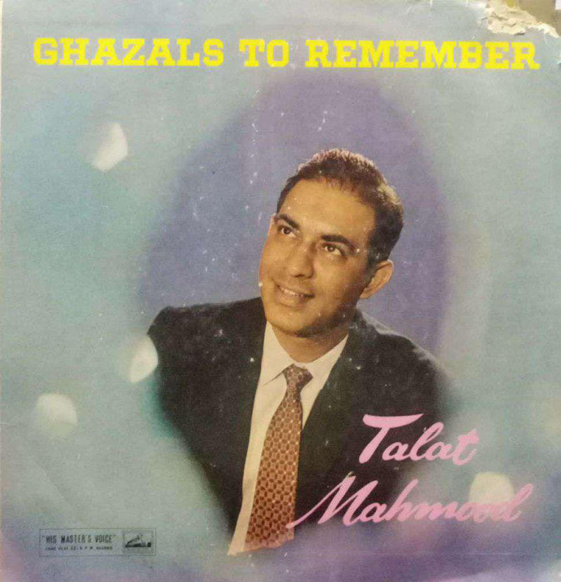 Als To Remember Talat Mahmood — Ghazal LP vinyl record cover