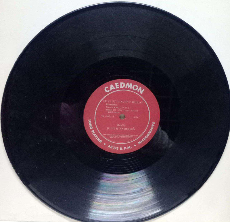 Edna St. Vincent Millay — LP vinyl record cover