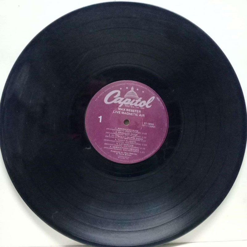 Max Webster Live Magnetic Air — LP vinyl record cover