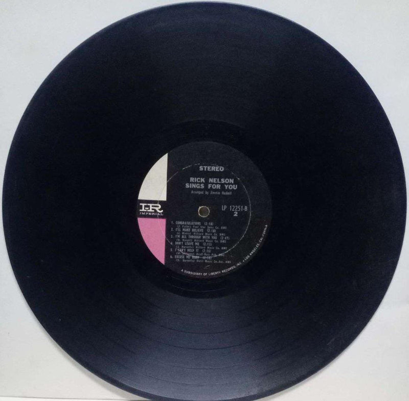 Rick Nelson Sings For You — LP vinyl record cover