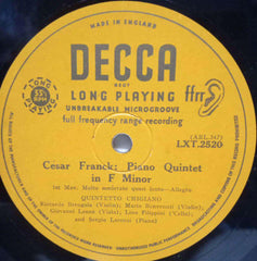 CESAR FRANCK PIANO QUINTET IN F MINOR - ENGLISH VINYL LP