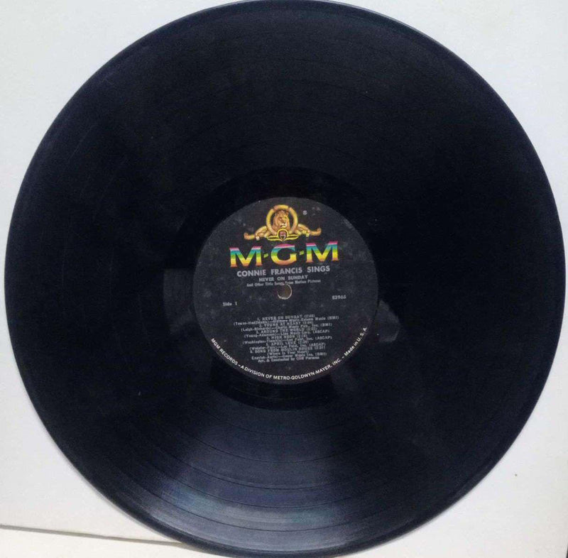 Connie Francis Sings Never On Sunday — LP vinyl record cover