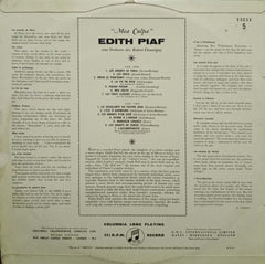 MEA CULPA  EDITH PIAF-English Vinyl LP
