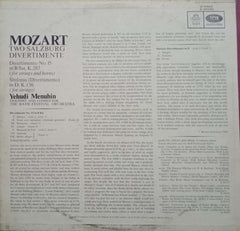 MOZART TWO SALZBURG DIVERETIMENTI YEHUDI MENUHIN-VINYL LP