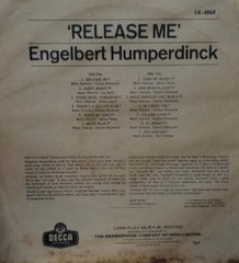 ENGELBERT HUMPERDINCK 12 GREAT SONGS HIT RELEASE ME - English Vinyl LP