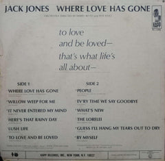 JACK JONES WHERE LOVE HAS GONE- English Vinyl LP