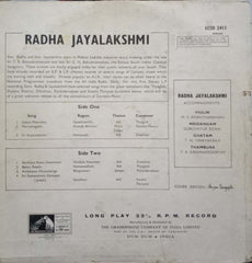 RADHA JAYALAKSHMI - VINYL LP