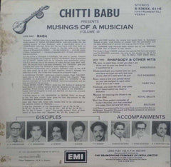 CHITTI BABU MUSINGS OF MUSICIANS VOLUME THREE -VINYL LP