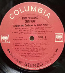 ANDY WILLIAMS DEAR HEART - ENGLISH VINYL LP