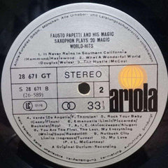 FAUSTO PARETTI AND HIS MAGIC SAXOPHON PLAYS 20 MAGIC WORLD HITS - ENGLISH VINYL LP