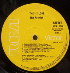 THIS IS LOVE THE ARCHIES - ENGLISH VINYL LP