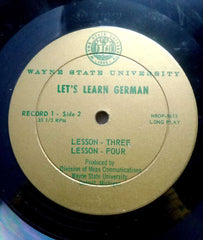 LET'S LEARN GERMAN LESSON ONE - FOUR - ENGLISH VINYL LP