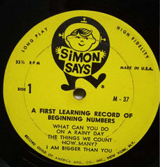 A FIRST LEARNING RECORD OF BEGINNING NUMBERS - ENGLISH VINYL LP - NO SLEEVE