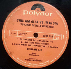 GHULAM ALI-LIVE IN INDIA - PUNJABI VINYL LP - NO SLEEVE