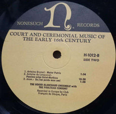COUNT AND CEREMONIAL MUSIC OF THE EARLY 16th CENTURY - ENGLISH VINYL LP