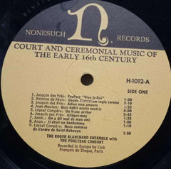 COUNT AND CEREMONIAL MUSIC OF THE EARLY 16th CENTURY - ENGLISH VINYL LP