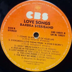 LOVE SONGS BARBRA STREISAND - ENGLISH VINYL LP
