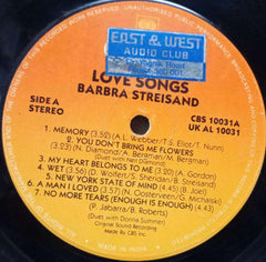 LOVE SONGS BARBRA STREISAND - ENGLISH VINYL LP
