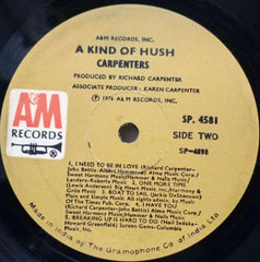 A KIND OF HUSH CARPENTERS - ENGLISH VINYL LP