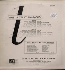 Talat Mahmood - Indian Vinyl LP