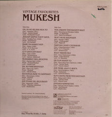 Mukesh - Vintage Favourites Bollywood Vinyl LP