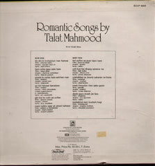 Talat Mahmood - Romantic Songs Indian Vinyl LP
