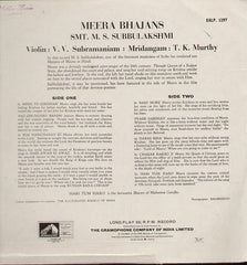 Meera Bhajans - Smt M S SubbuLakshmi Bollywood Vinyl LP