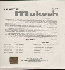 The Best Of Mukesh Bollywood Vinyl LP
