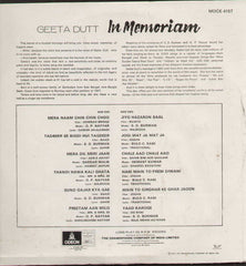 Geeta Dutt In Memoriam Hindi Film LP