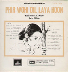Phir Wohi Dil Laya Hoon 1963 Bollywood Vinyl LP