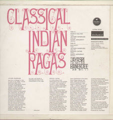 Classical Indian Ragas Jayasri Banerjee Indian Vinyl LP