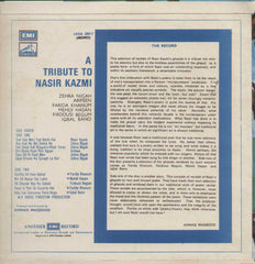 A Tribute To Nasir Kazmi Ghazals Bollywood Vinyl LP
