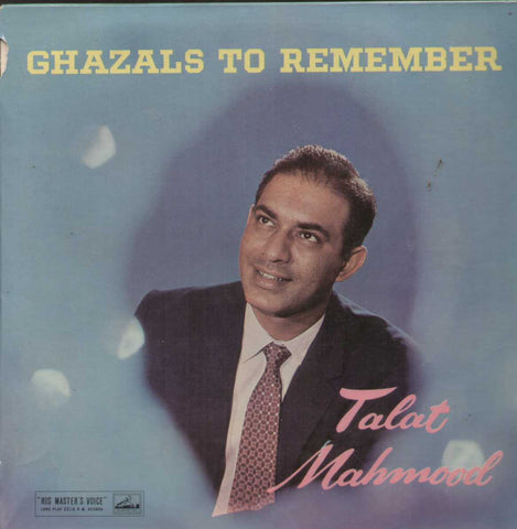 Ghazals To Remember Talat Mohamood Bollywood Vinyl LP