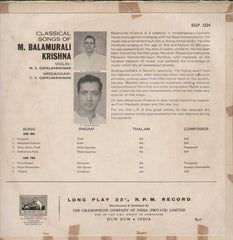 M. Balamurali Krishna Bollywood Vinyl LP