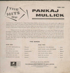 The Greatest Hits Of Pankaj Mullick Bollywood Vinyl LP