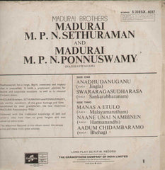 Madurai M.P.N. Sethuraman M.P.N. Ponnuswamy Bollywood Vinyl LP